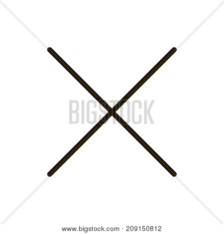 X mark icon flat icon. Single high quality outline symbol of info for web design or mobile app. Thin line signs of delete for design logo, visit card, etc. Outline logo of close
