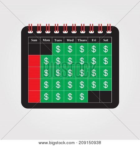Concept Of Payment Date Or Payday Loan Like A Calendar With Money