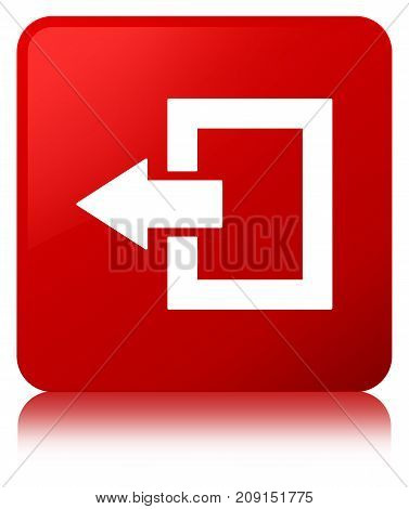Logout Icon Red Square Button