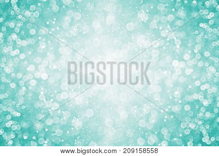 Abstract modern teal green glitter sparkle confetti background for turquoise happy birthday party invite, aqua mint wedding gala pattern, shiny sale flyer border texture or fancy Christmas card design