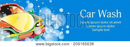 Car wash. Banner for your design. Vector illustration.
