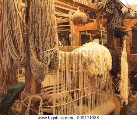 BERNAL QUERETARO / MEXICO - 06 22 2017: Traditional handicraft sewing factory