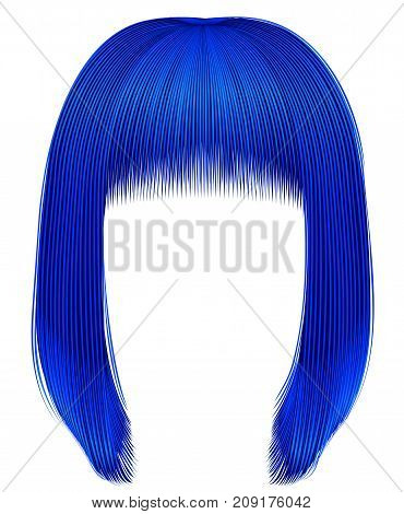 trendy hairs dark blue colors . kare fringe . beauty fashion