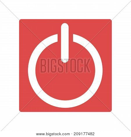 Red power icon. Simple illustration of red power vector icon isolated on white background