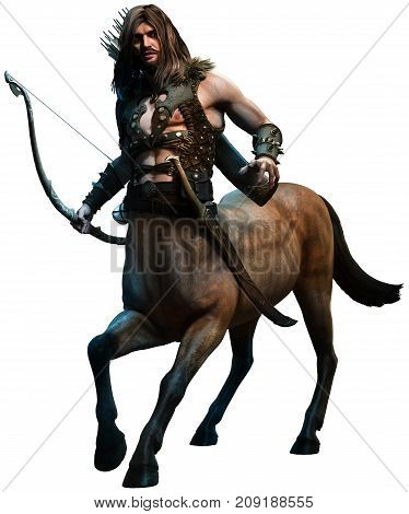 Centaur with bow and sword 3D illustration
