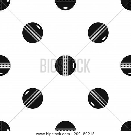 Black and white cricket ball pattern repeat seamless in black color for any design. Vector geometric illustration