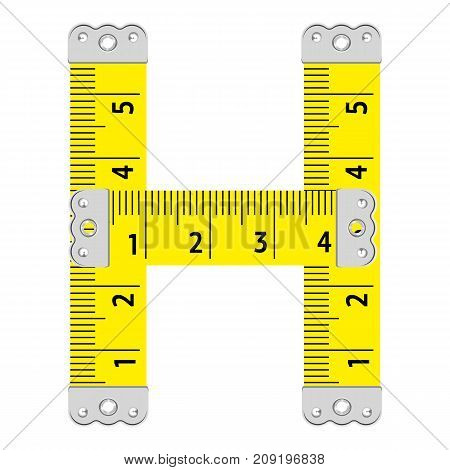 Letter h ruler icon. Cartoon illustration of letter h ruler vector icon for web