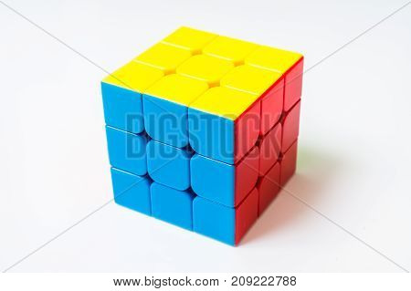 Rubik's Cube Isolated On White Background