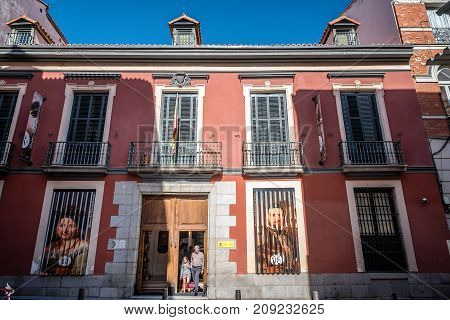 Madrid, Spain - October 14, 2017: Outdoor view of Museum of Romanticism of Madrid. It exhibits items of the romantic writer Larra