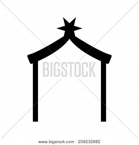 wooden hut house manger design image vector illustration