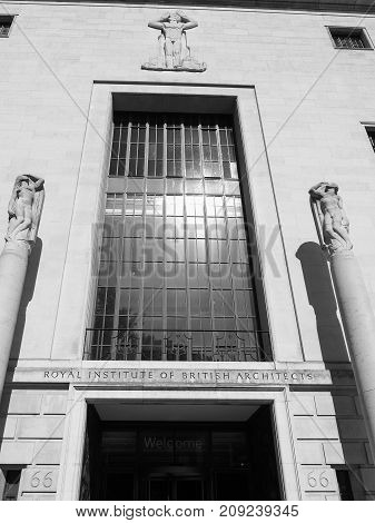 Royal Institute Of British Architects In London Black And White
