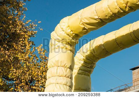 Heat Insulation Of Hot Water Pipes In Autumn