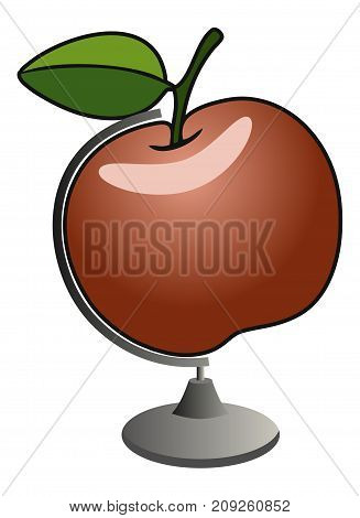 Stock vector red apple globe on white background