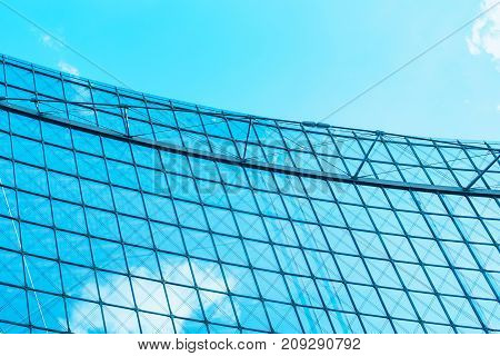 Glass Windows Grid With A Tall Building In The Background