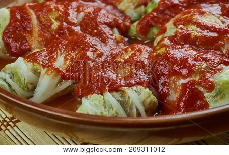 Holubky - Slovak Stuffed Cabbage. , close up