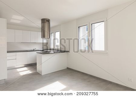 Empty modern apartment, empty spaces