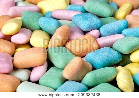 Abstract close up colored chewing gum background