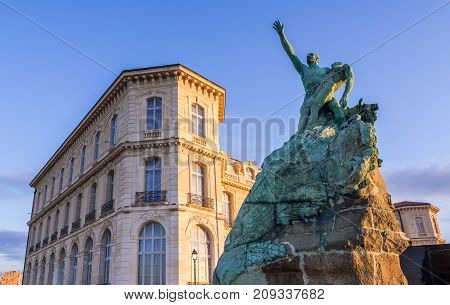 Sailors Monument and Palais du Pharo in Marseille France.