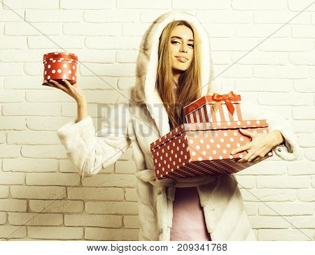 Fashionable Sexy Girl In Fur