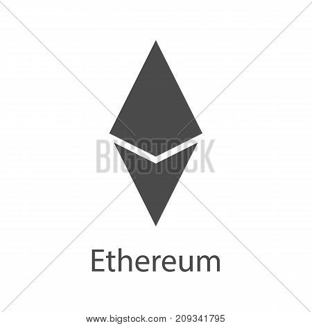 Ethereum icon for internet money. Crypto currency symbol for using in web projects or mobile applications. Blockchain based secure cryptocurrency. Isolated vector sign.