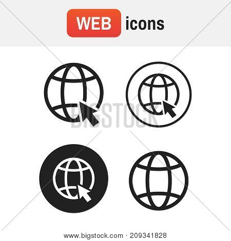 Icon Www. Go To Web Icons Set Vector Illustration. Go To Web Black Logo