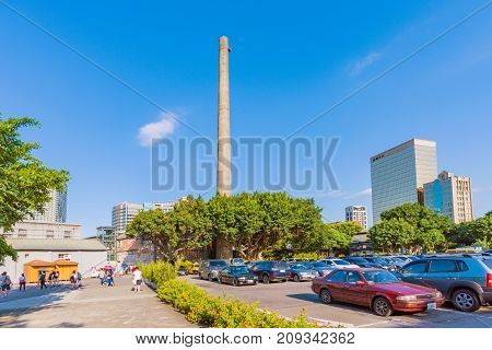 TAIPEI TAIWAN - JULY 15: This is the architecture of Huashan 1914 creative park a popular park dedicated to art and design exhibitions on July 15 2017 in Taipei