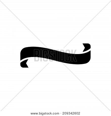 ribbon scrull icon, illustration, vector sign on isolated background