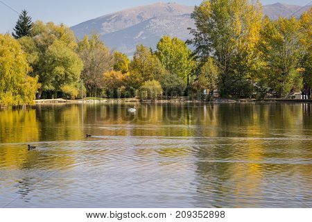 Reflection On The Puigcerda's Pond Water