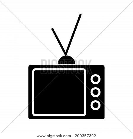tv vintage televisor  icon, illustration, vector sign on isolated background