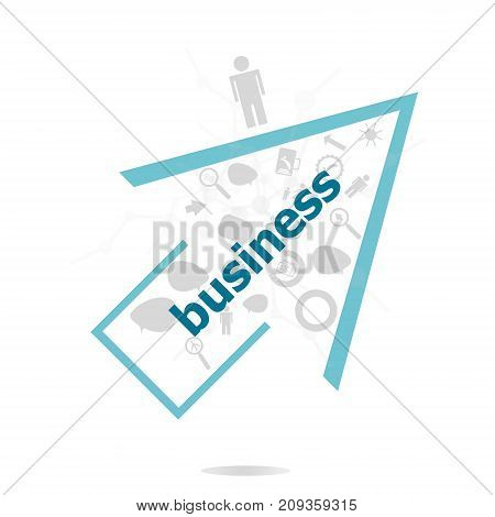Text Business. Business Concept . Data Protection And Secure Elements Inforgaphic Set