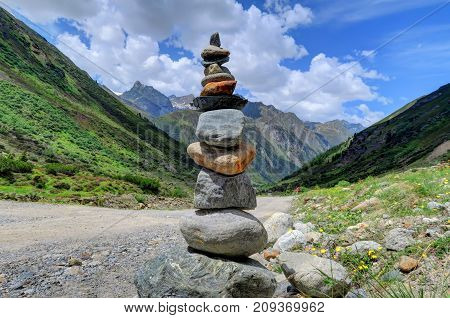 Rock Kaern in southern side valley of the Upper Inntal which runs between the valleys 