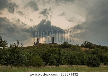 Medieval Castle In The Czech Republic On A Hill