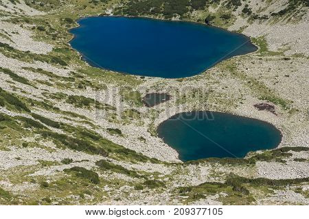 Amazing Landscape of Kremenski lakes from Dzhano peak, Pirin Mountain, Bulgaria