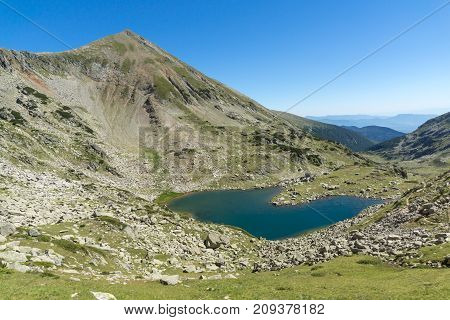 Amazing Landscape of Argirovo lake near Dzhano peak, Pirin Mountain, Bulgaria