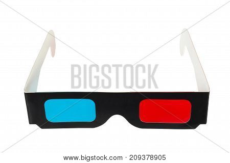 3D cardboard glasses isolated on white background