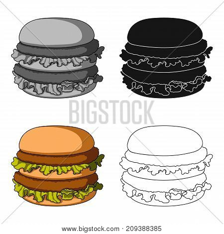 Hamburger, single icon in cartoon style.Hamburger vector symbol stock illustration .