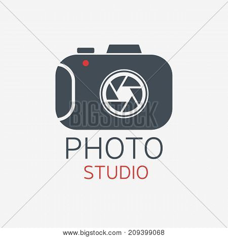Photo camera logo. Photo Studio concept. Vector logo template