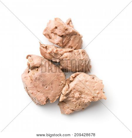 Cod liver in oil isolated on white background.