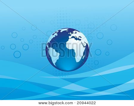 sfondo astratto strisce blu con globo