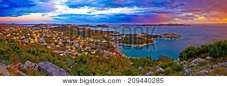 Amazing Colorful Sunset Panorama Of Pakostane Archipelago
