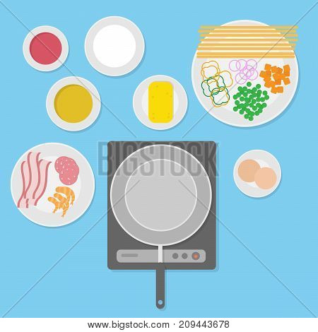 vector illustration of food ingredients set.prepare for cooking