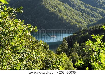 Croatia's Plitvice Lakes National Park includes a boat ride on the lake.