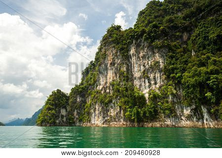 Karst Mountains Of Lake Cheo Lan In Thailand