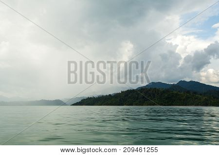 Karst Mountains Of Lake Cheo Lan In Thailand