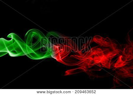 National smoke flag of Portugal isolated on black background