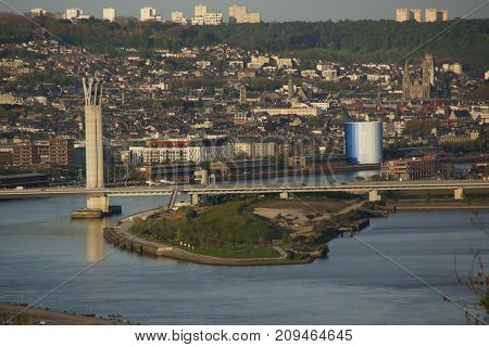 PANORAMIC VIEW OF THE CITY OF ROUEN.NORMAN REGION, SITUATED IN FRANCE.