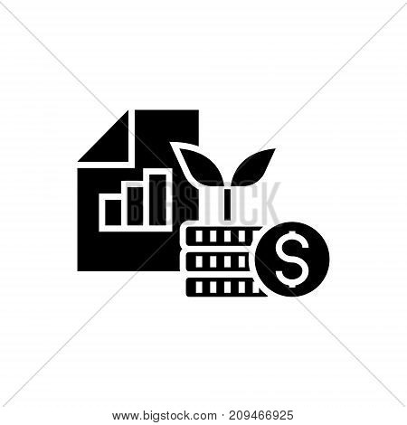 investment portfolio icon, illustration, vector sign on isolated background