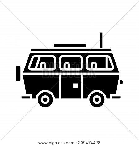 minivan travel - family car icon, illustration, vector sign on isolated background