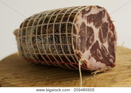 capicollo typical homemade salami made iat hand