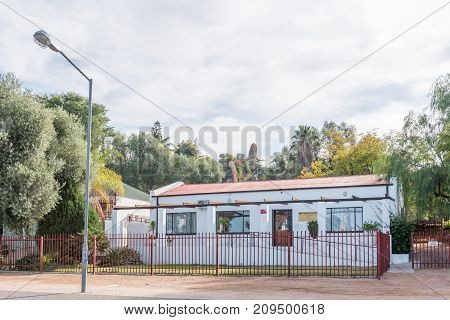 KEIMOES SOUTH AFRICA - JUNE 12 2017: A street scene with attorney offices in Keimoes in the Northern Cape Province